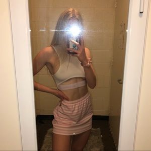 DOLLS KILL | pink & white striped skirt